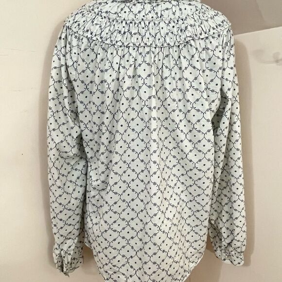 Rebecca Taylor La Vie Floral Smocked Prairie Style Blouse L - Picture 3 of 6
